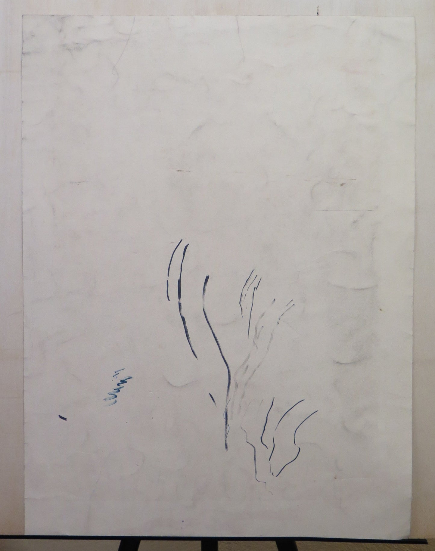 ANTIQUE DRAWING IN IMPRESSIONIST STYLE BEGINNING OF THE CENTURY LANDSCAPE TREES IN FLOWERING BM53.4