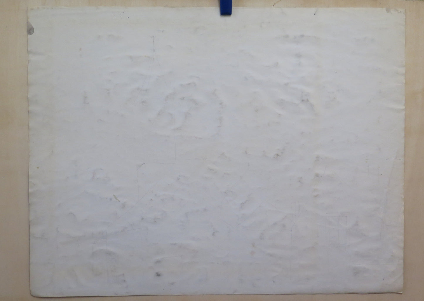 OLD WATERCOLOR PAINTING ON BLACK AND WHITE PAPER VIEW OF MATA ABBEY FRANCE 20TH CENTURY BM53.4