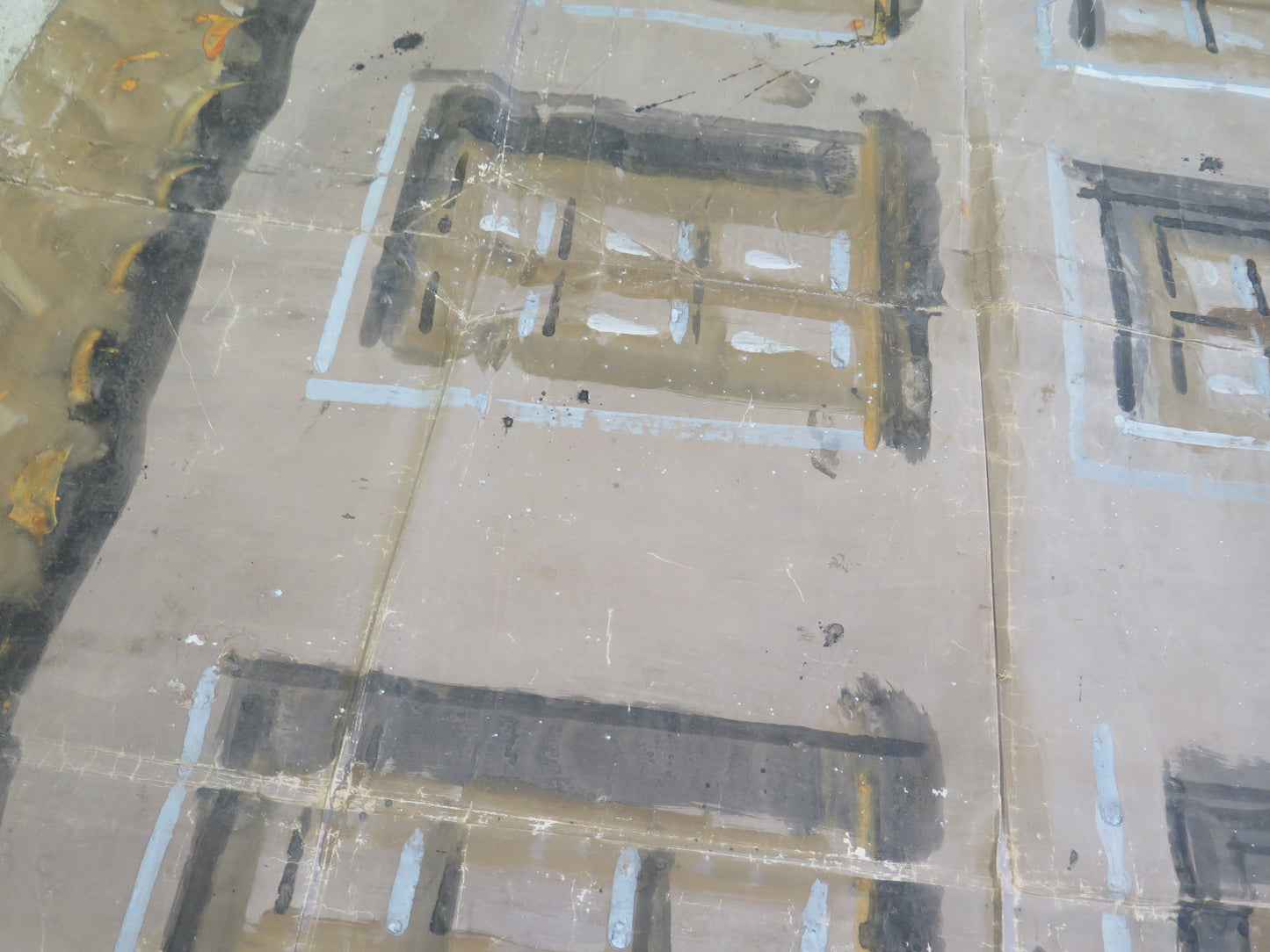 167x165 cm SCENOGRAFIA TEATRALE ANTICA FACCIATA PALAZZO DIPINTA SU CARTA CL2.3