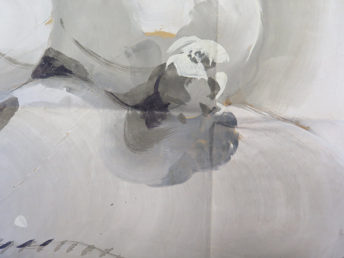 170x107 cm ANCIENT THEATER SCENOGRAPHY HAND PAINTED PAPER FLOUR SACKS CL2.19