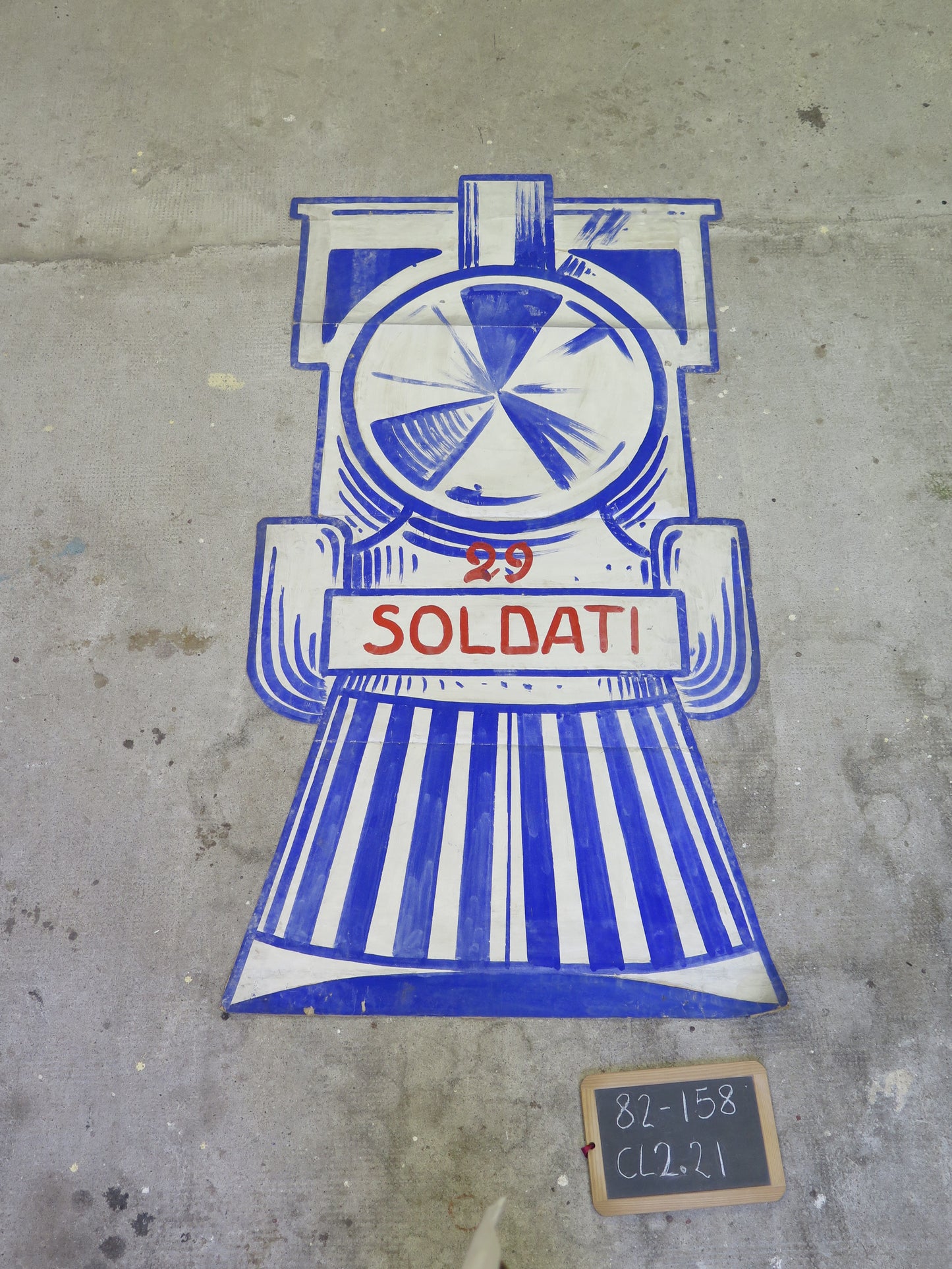 82x158 cm SCENOGRAFIA ANTICA DIPINTA MANO SU CARTA FONDALE TEATRO TRENO CL2.21