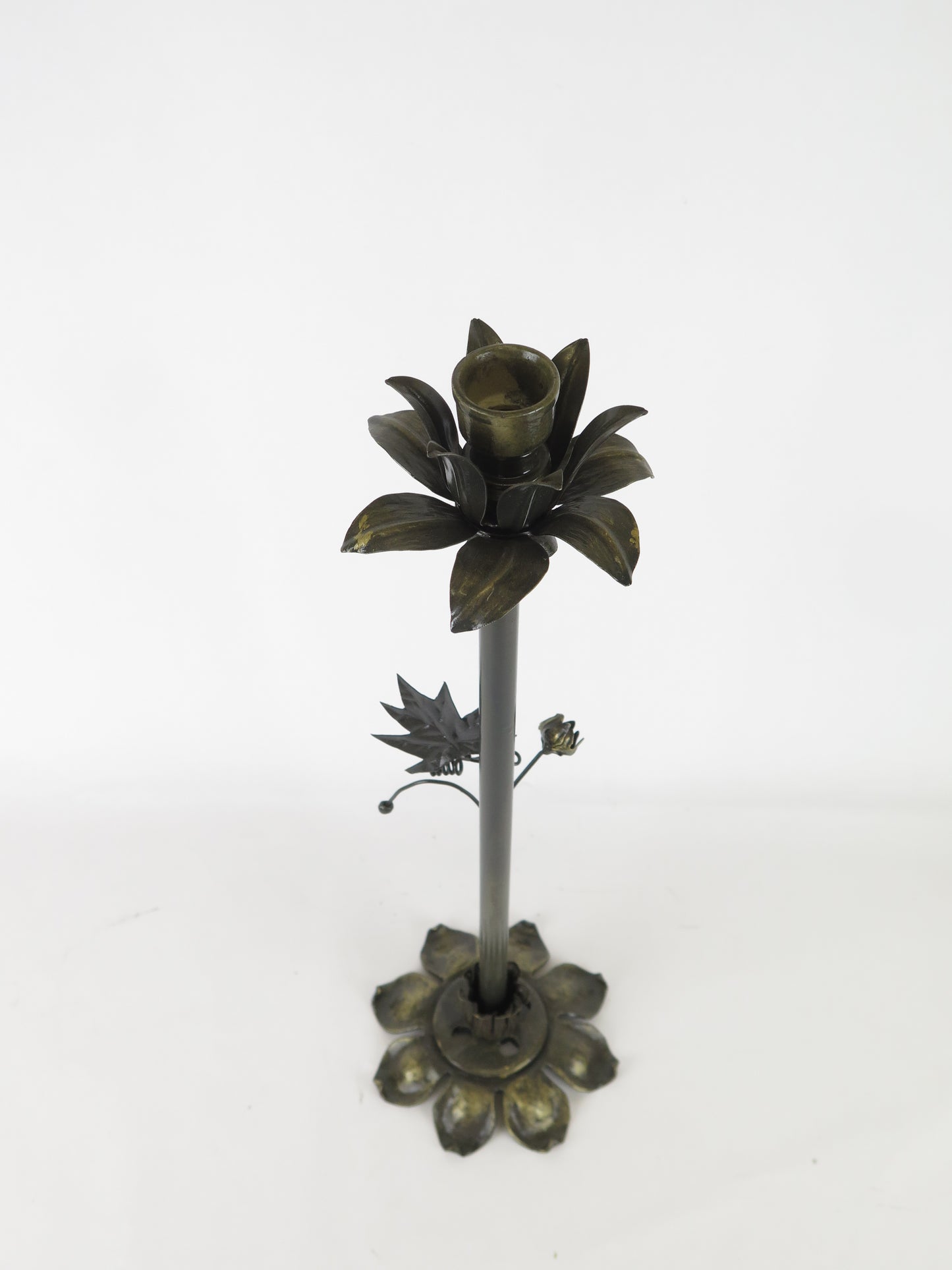 ABAT JOUR DESK LAMP VINTAGE WROUGHT IRON METAL FLOWER DECORATION CH17