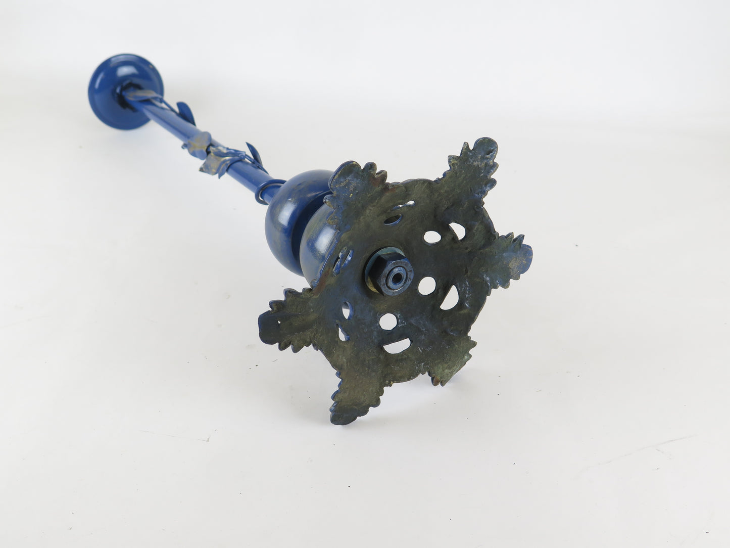 BEDSIDE LAMP IN WROUGHT IRON AND VINTAGE METAL HANDMADE CH17