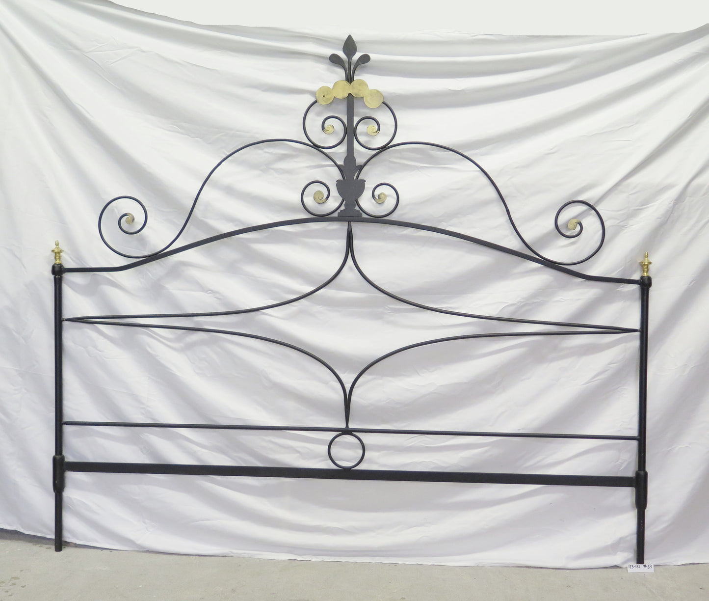 DOUBLE HEADBOARD WROUGHT IRON HANDMADE VINTAGE DESIGN HEADBOARD 52 CH