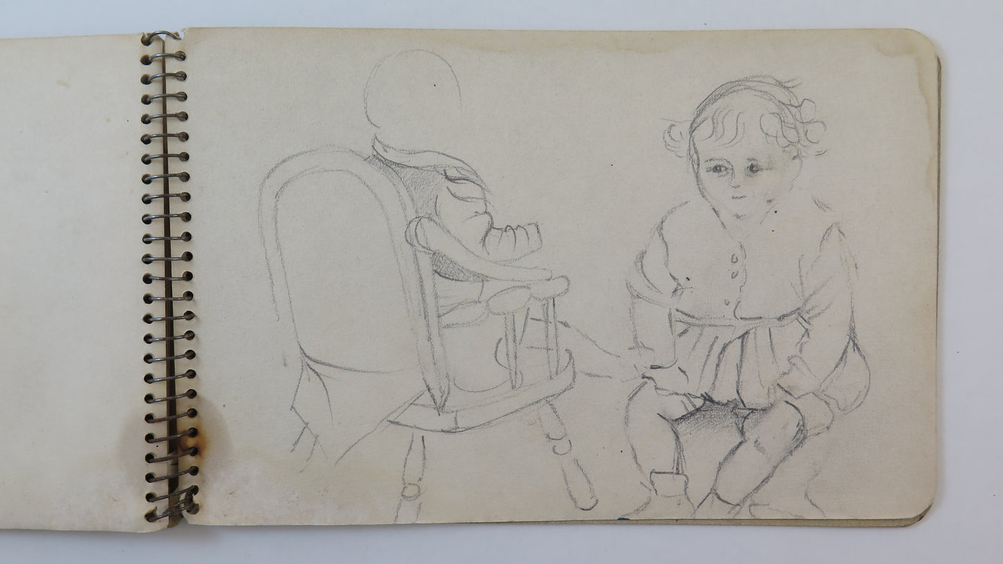 ANCIENT COLLECTION OF CHILDREN'S PORTRAIT DRAWINGS ANCIENT DRAWING ALBUM BM53.5A