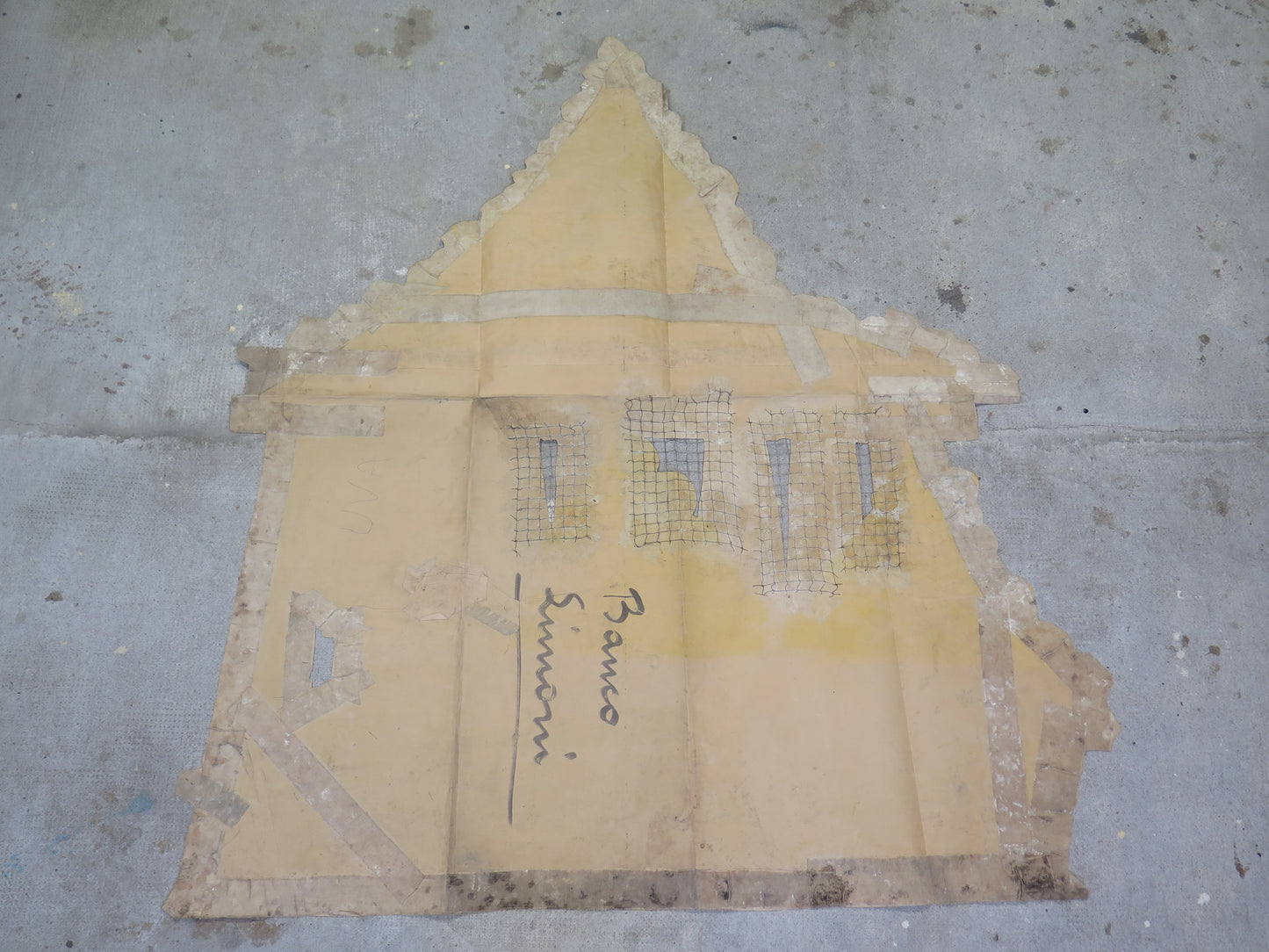 ANTIQUE PAINTING THEATER SCENOGRAPHY LEMONS FRUIT STAGE BACKGROUND CL1.13