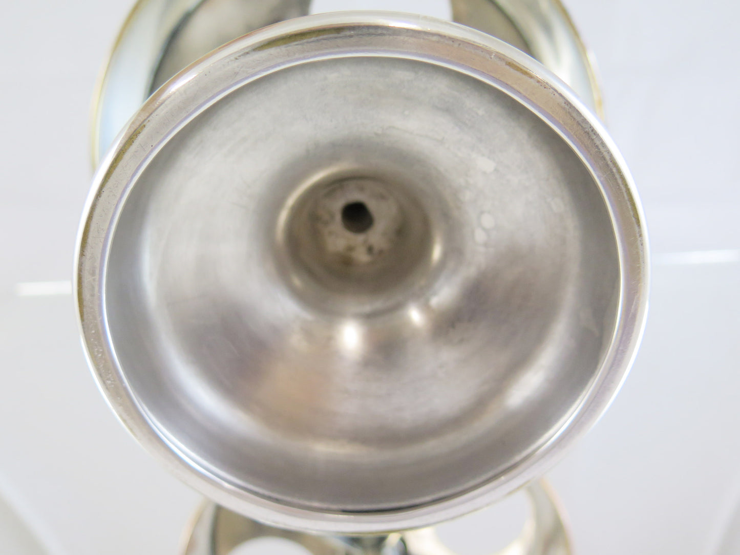 ANTICA OLIERA SALIERA OLIO ACETO SALE PEPE CON BASE IN SHEFFIELD E CRISTALLO R70