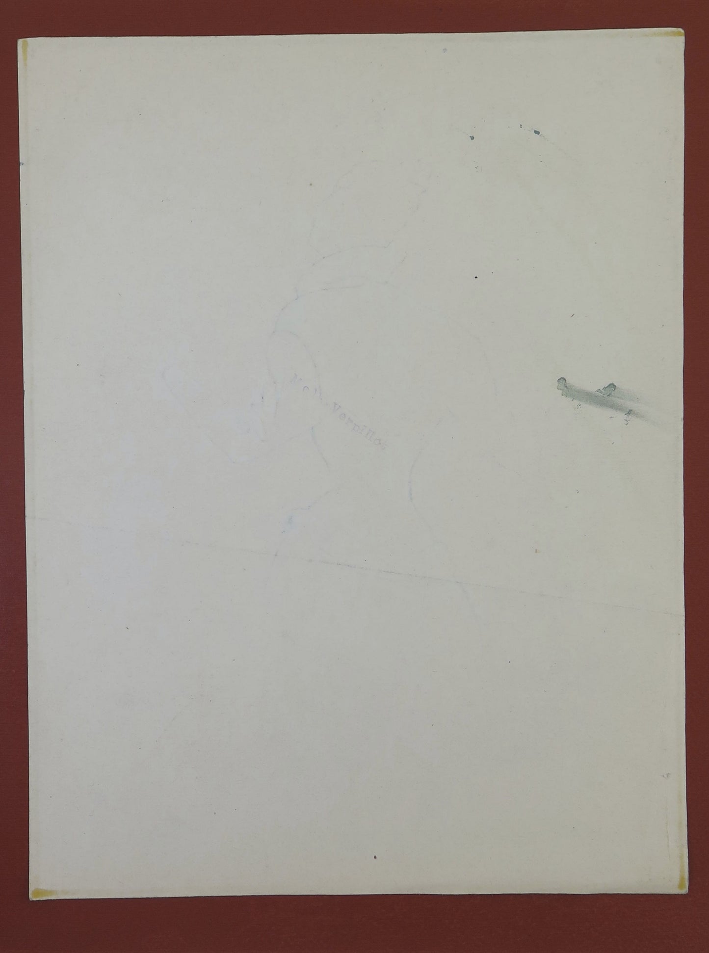 ANTIQUE FEMALE PORTRAIT DRAWING PEN ON PAPER FRANCE EARLY 1900s BM53.5H