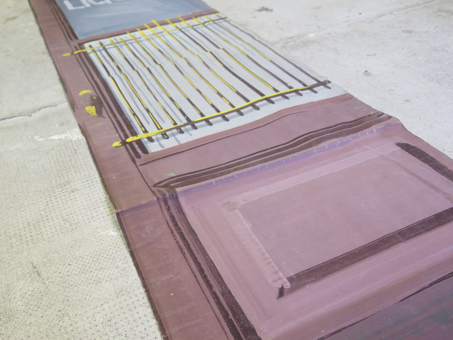 57x226 cm LARGE ANTIQUE PAINTING THEATRICAL SCENOGRAPHY THEATER PORTA BAR CL1.66