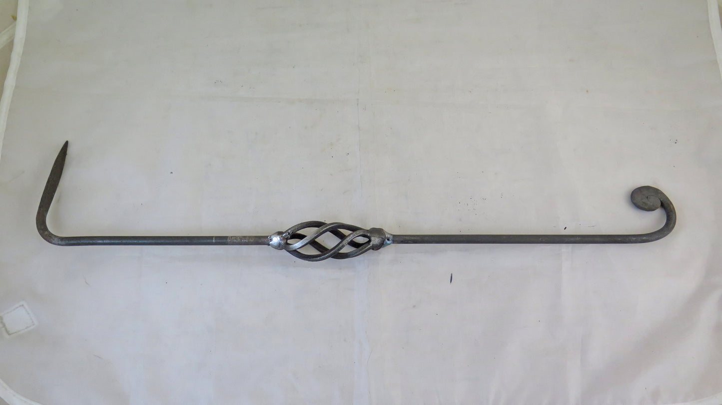 OLD WROUGHT IRON FIREPLACE POKER, HANDMADE FIREPLACE TOOL CH34