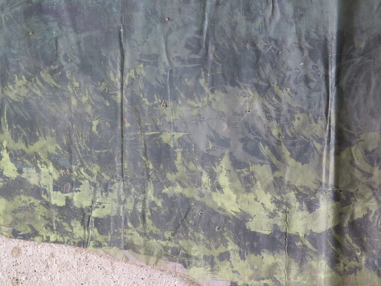 60x335 cm ANTIQUE HAND PAINTED CYPRESS TREE ANTIQUE THEATER SCENOGRAPHY CL1.72