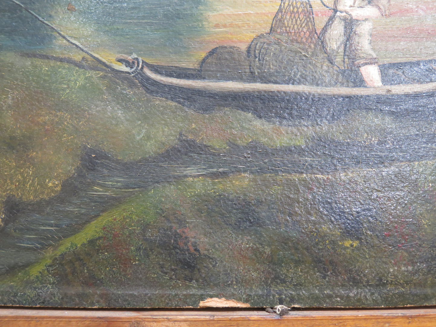 ANTICO DIPINTO OLIO SU TAVOLA DATATO 1917 FIRMATO TRAMONTO MAREMMA PAESAGGIO X9