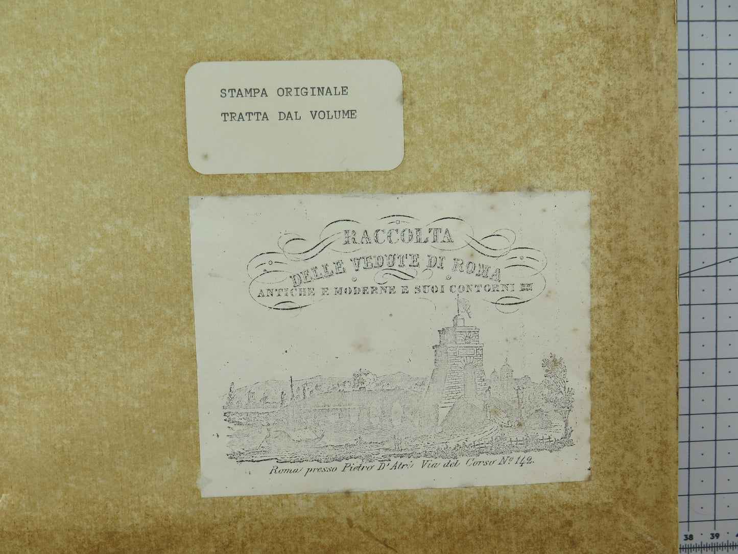 37x29 cm VECCHIA CORNICE DI LEGNO SEMPLICE ELEGANTE STAMPA ROMA IN OMAGGIO X12