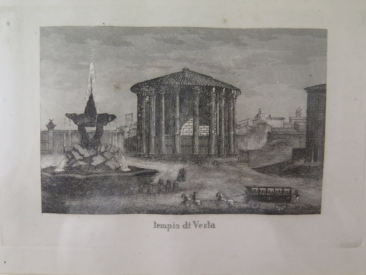 33x29 cm VECCHIA CORNICE DI LEGNO SEMPLICE ELEGANTE STAMPA ROMA IN OMAGGIO X12