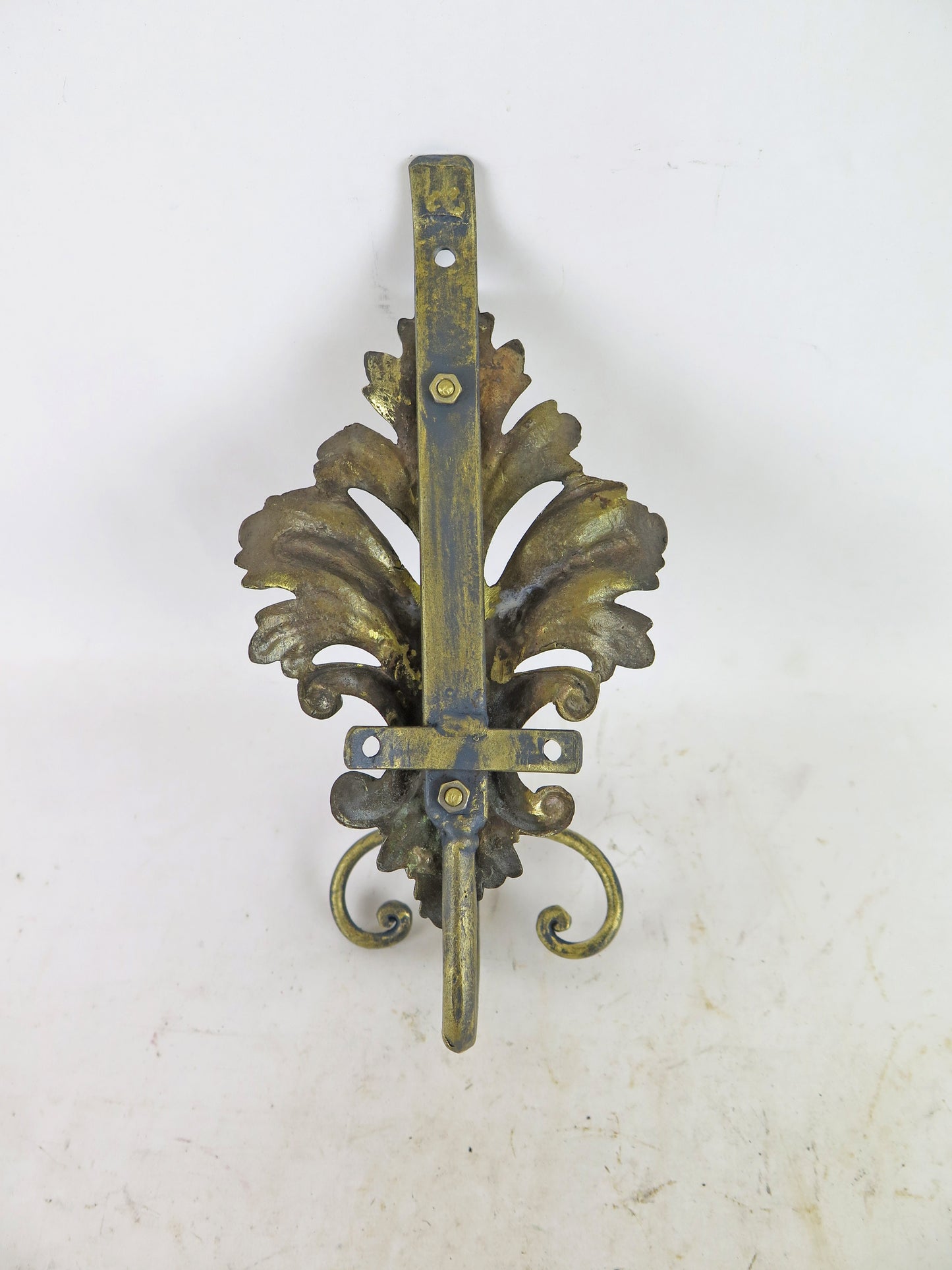 ATTACCAPANNI DA PARETE FERRO BATTUTO BRONZO ARTIGINALE VINTAGE APPENDIABITI CH2