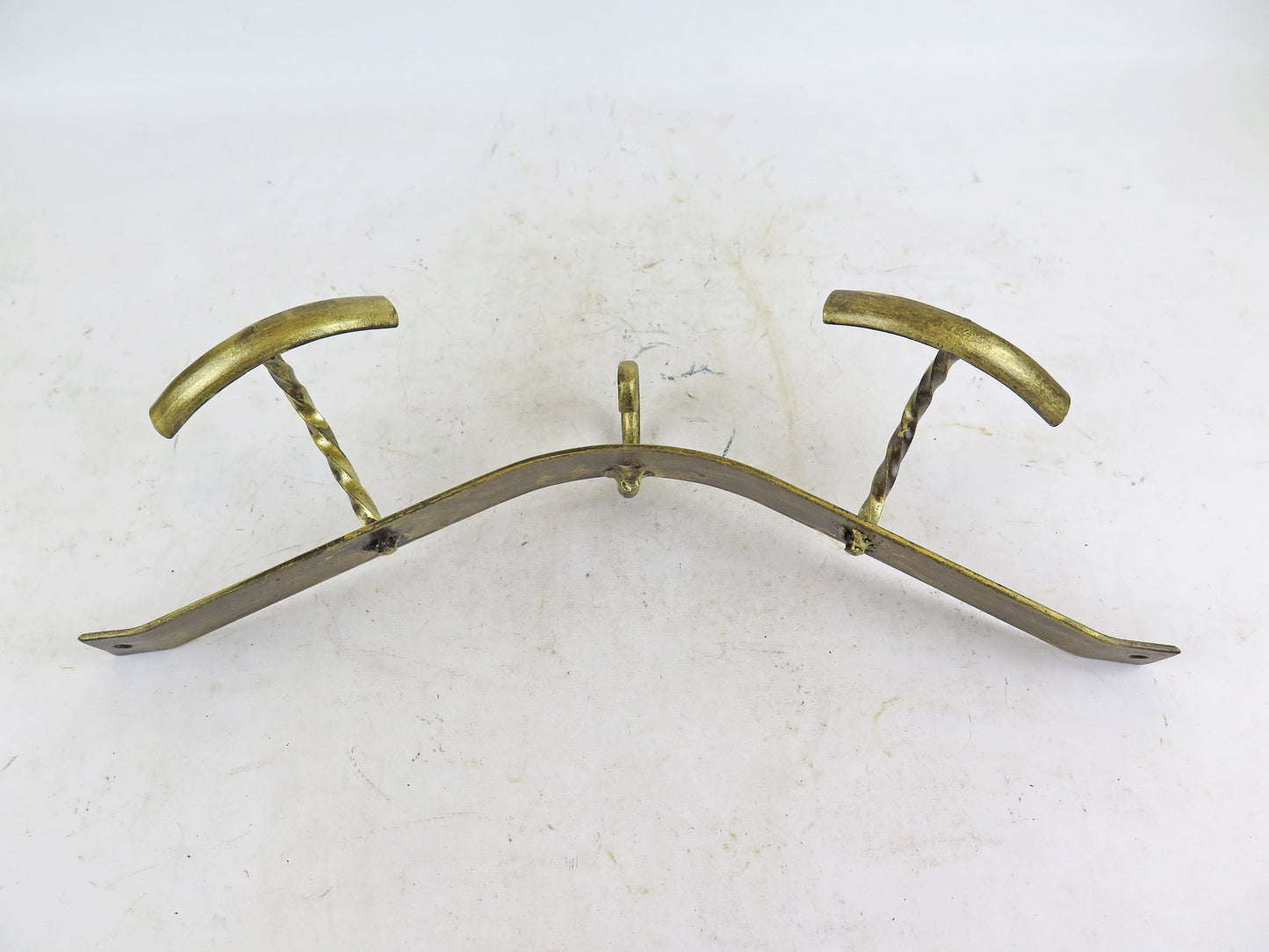 ATTACCAPANNI DA PARETE FERRO BATTUTO DORATO A 2 GANCI APPENDIABITI VINTAGE CH2