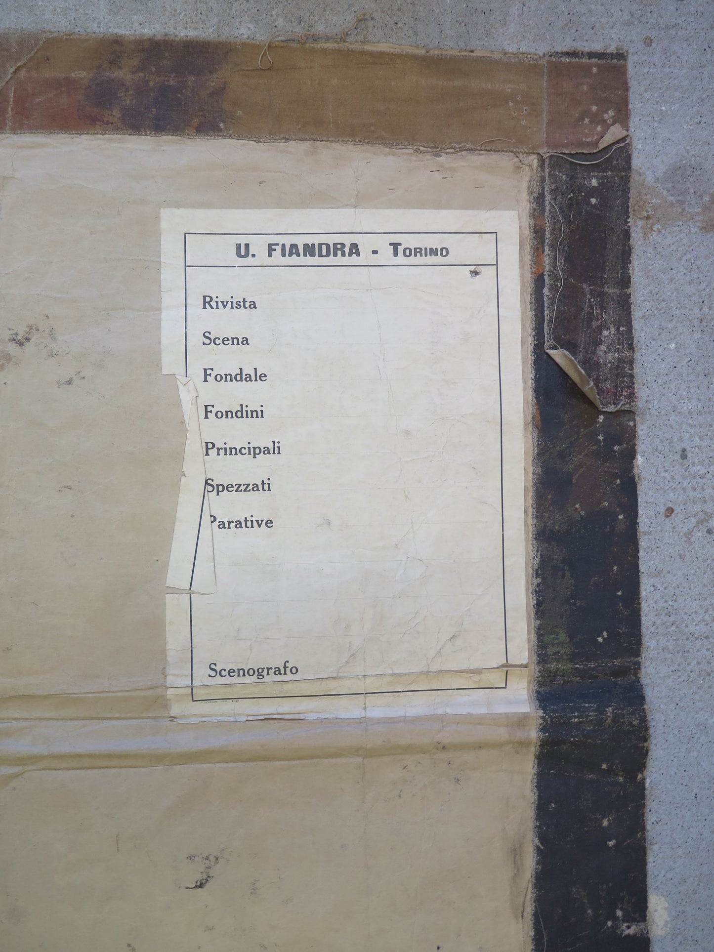 LARGE THEATRICAL SCENOGRAPHY HAND PAINTED BACKGROUND DOOR BALUSTRADE CL1.29