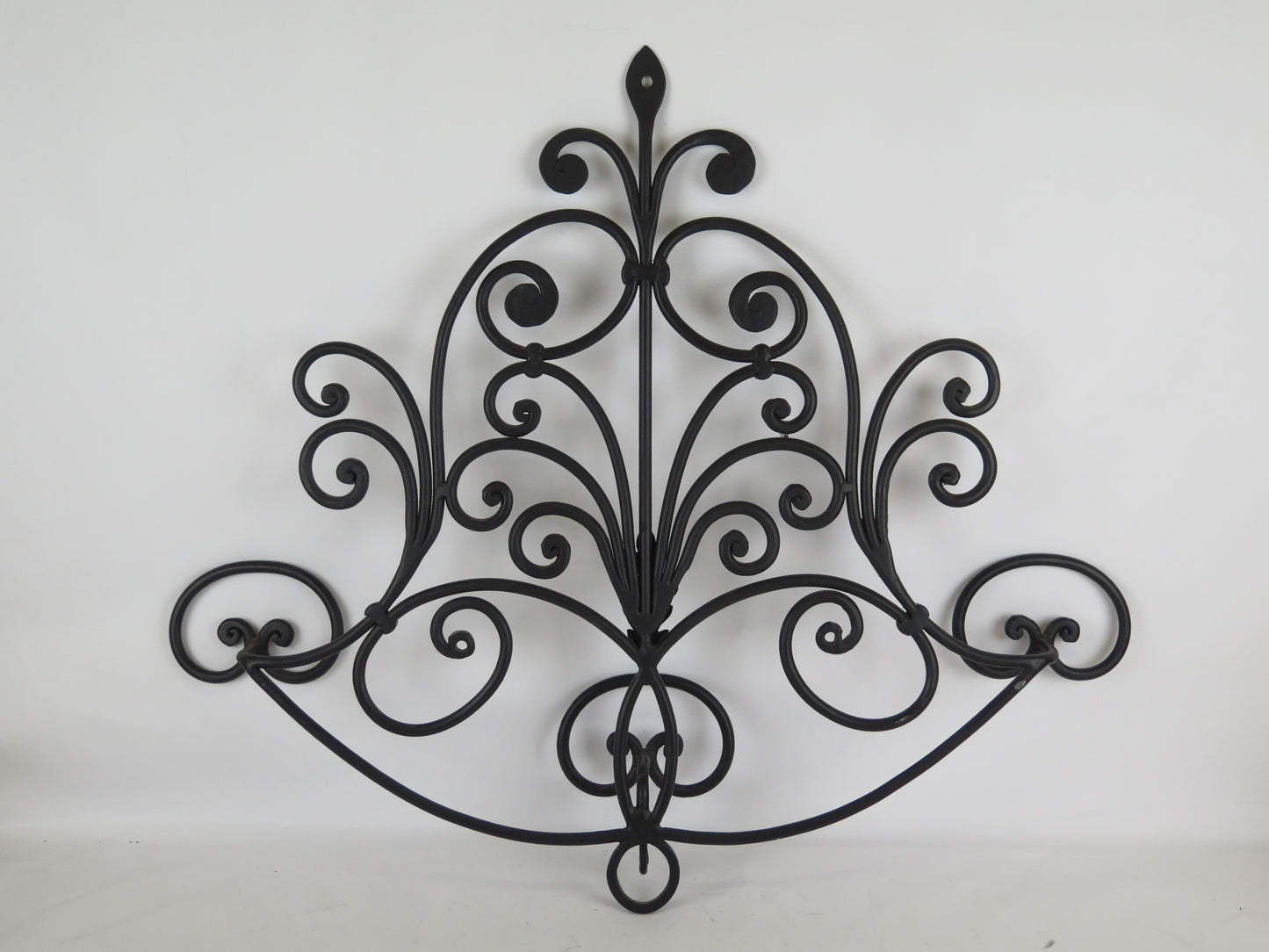 ATTACCAPANNI DA PARETE IN FERRO BATTUTO FORGIATO MANO VINTAGE CODA DI PAVONE CH