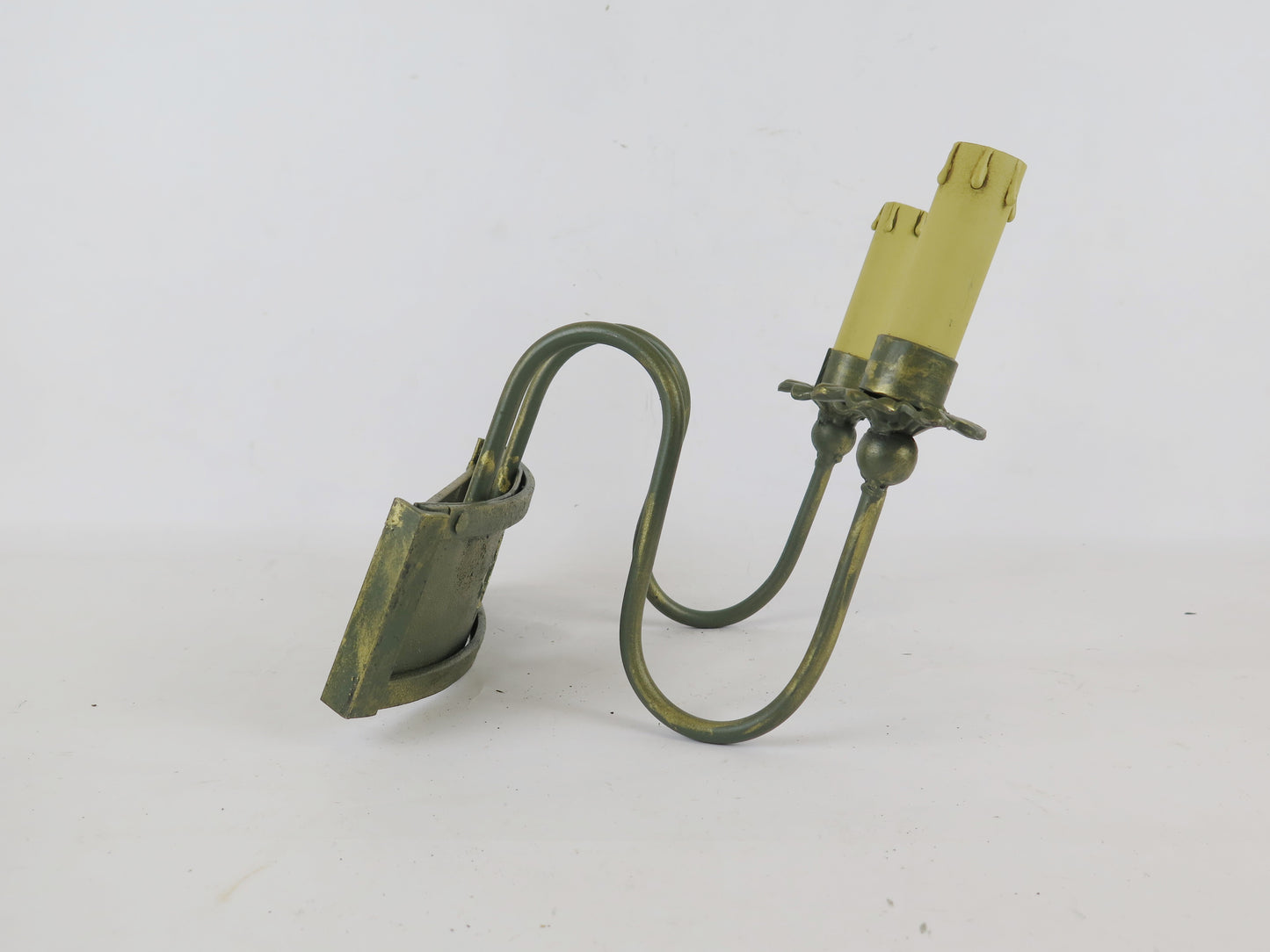 3 OLD WROUGHT IRON WALL LIGHTS WITH TWO FLAMES, HANDMADE WALL LIGHTS CH16