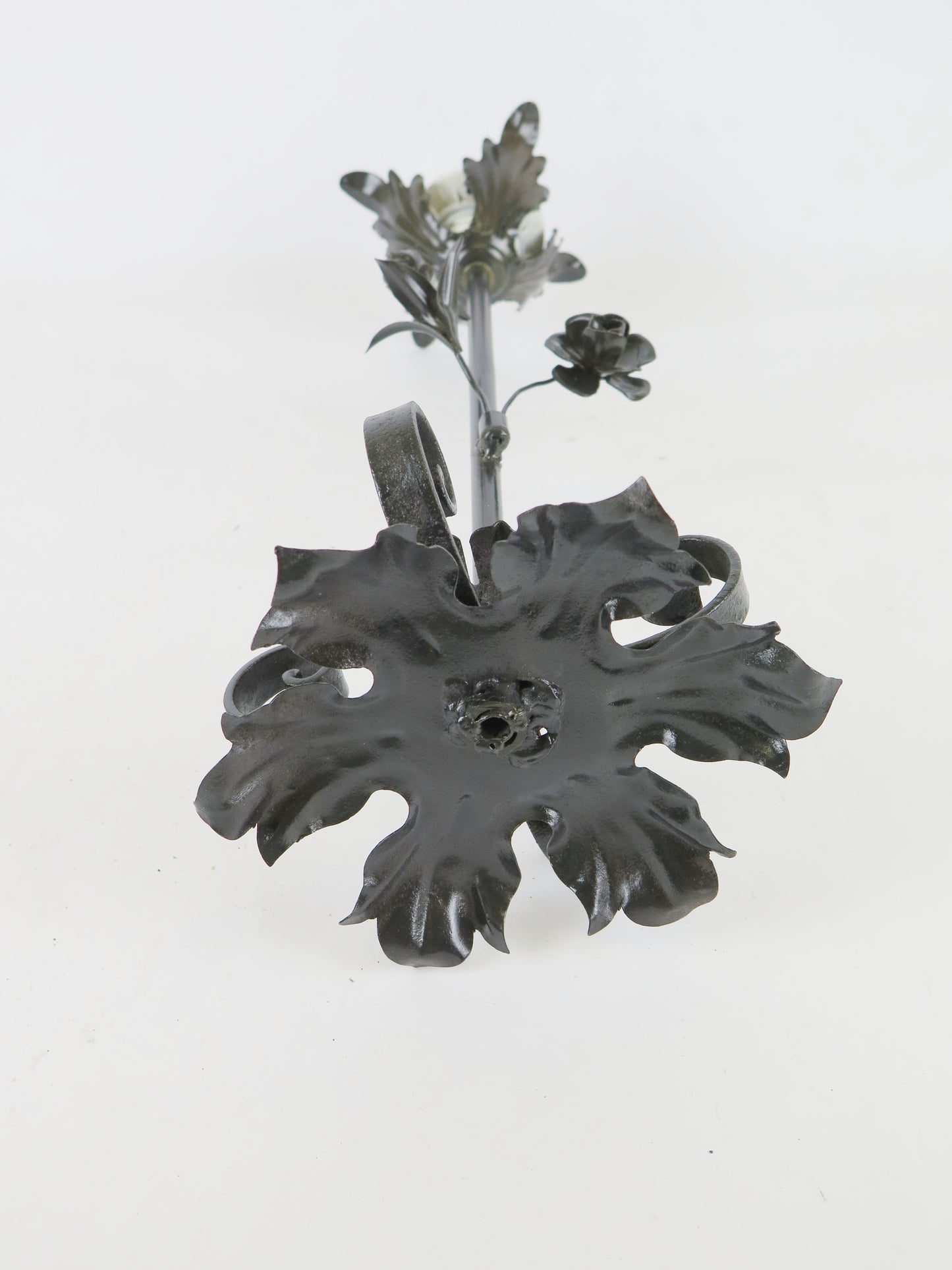 ARTISTIC WROUGHT IRON TABLE LAMP ABAT-JOUR VINTAGE HANDMADE CH2