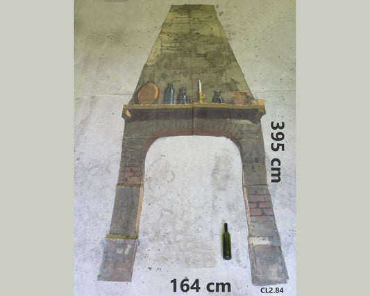 Large antique painting ideal for public places and large spaces theatrical scenography painted on paper from the early 1900s CL2.84