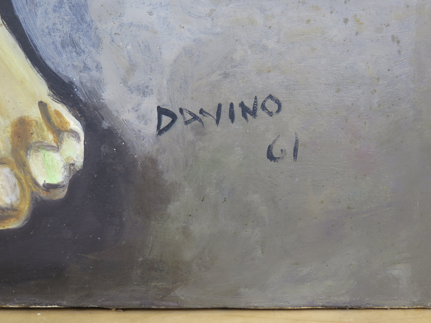 Grande dipinto ad olio su tela ritratto pescatore gigante pittore Davino Barsella Viareggio VG