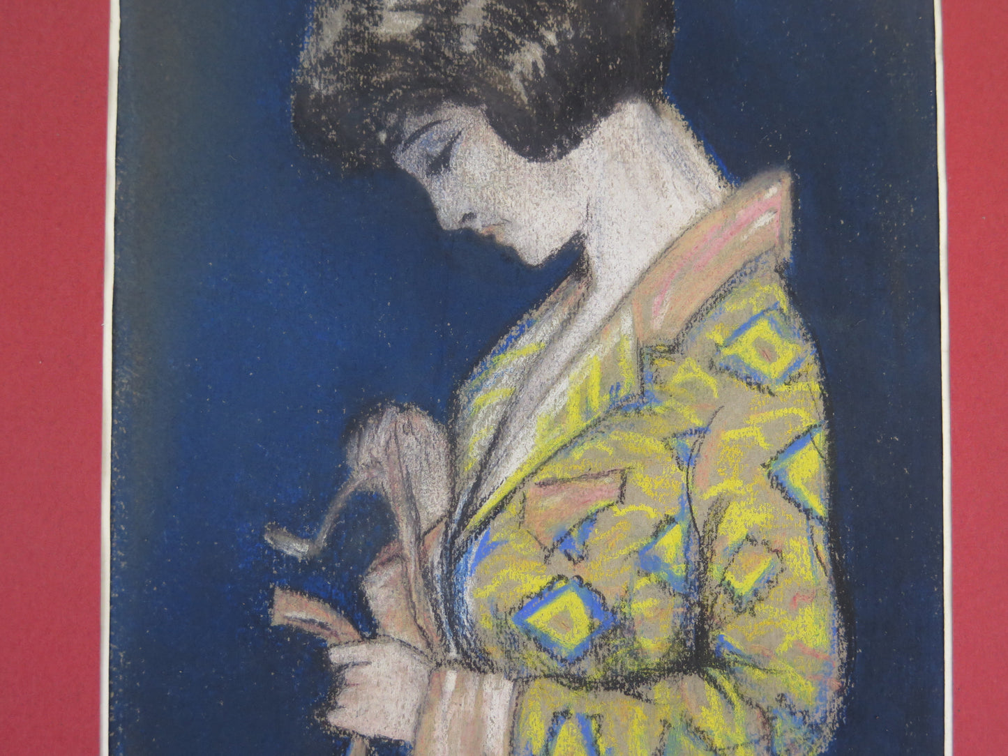 PAINTING IN PASTEL SIGNED J. PORTAL FEMALE PORTRAIT EARLY 1900 BM40 