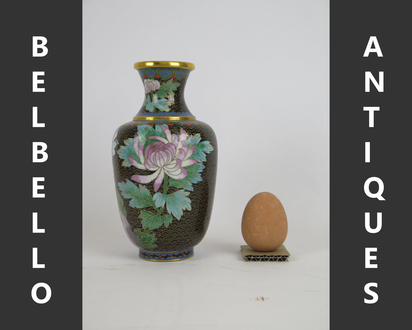 Vaso cloisonnè cinese vintage Cina Asia vaso per fiori floreale CM1