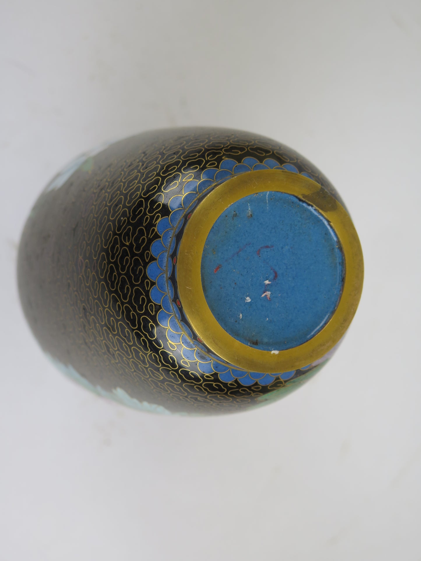 Vaso cloisonnè cinese vintage Cina Asia vaso per fiori floreale CM1