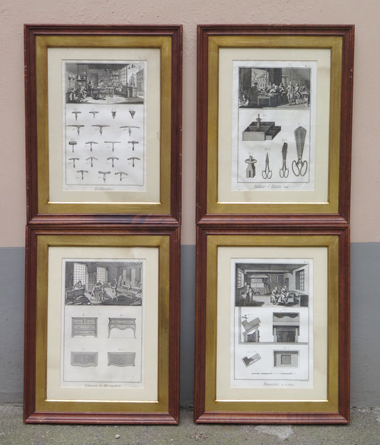 4 antique prints recueil de planches on les sciences les art liberaux etc bt4