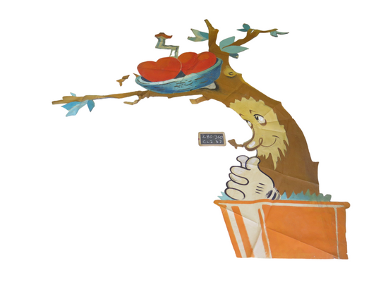 280x360 cm ancient scenography theater backdrop hand painted funny tree cl2.37