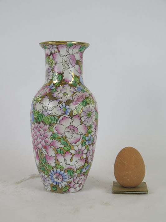 Old hand painted vintage ceramic vase with floral motifs Chinese ceramic vase for flowers China high quality hand painted CM8