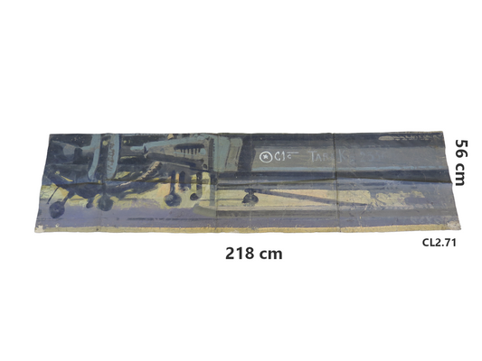 Large vintage painting created as a theatrical scenography ideal for large spaces in the home or public places CL2.71