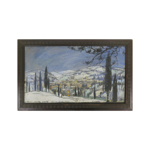 Pieretto Bianco Bortoluzzi Pietro quadro originale firmato datato con dedica al Maestro Vittore Veneziani coro de La Scala Milano S5