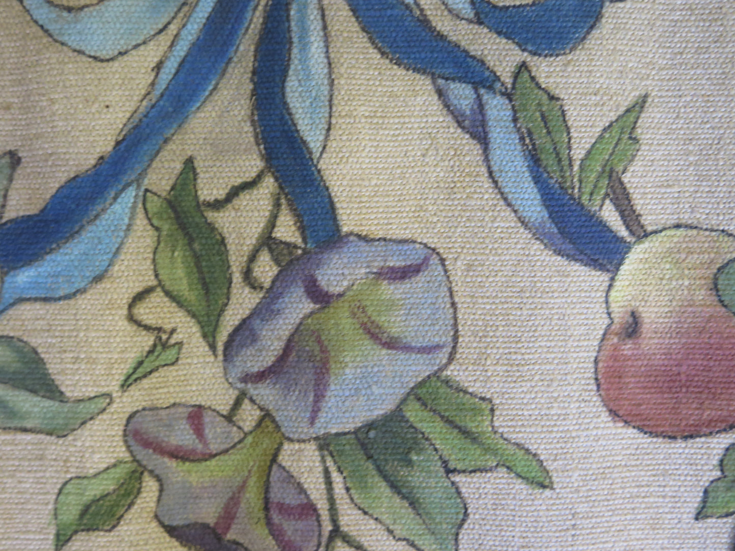 4 antique art nouveau art nouveau paintings floral festoons hand painted wall decoration X4