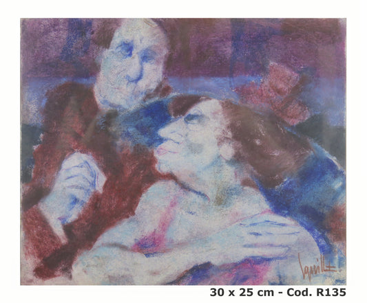 Remo Squillantini 1920-1996 quadro firmato doppio ritratt