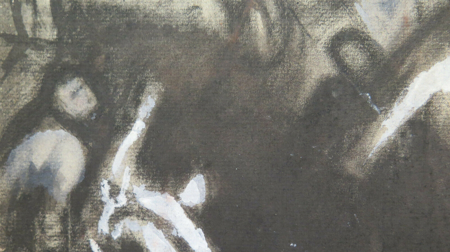 ANTIQUE DRAWING BY Pierre Duteurtre DUT NEOCLASSIC STYLE HORSE FIGURE BM53.1 