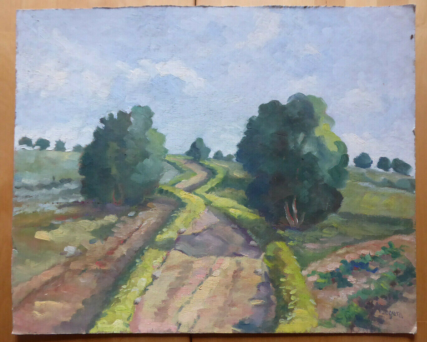 QUADRO AD OLIO VECCHIO PAESAGGIO SPAGNA FIRMATO VICENTE SEGURA (1930-2015) MD3