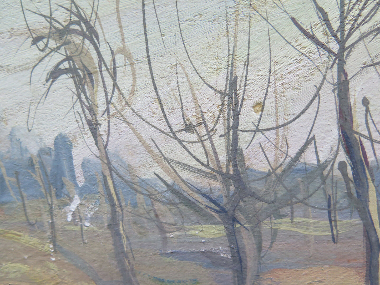 QUADRO DEL NOVECENTO 900 DIPINTO ANTICO OLIO PAESAGGIO CAMPAGNA IN AUTUNNO p16