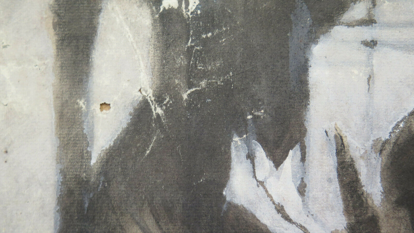 ANTIQUE DRAWING BY Pierre Duteurtre DUT NEOCLASSIC STYLE HORSE FIGURE BM53.1 