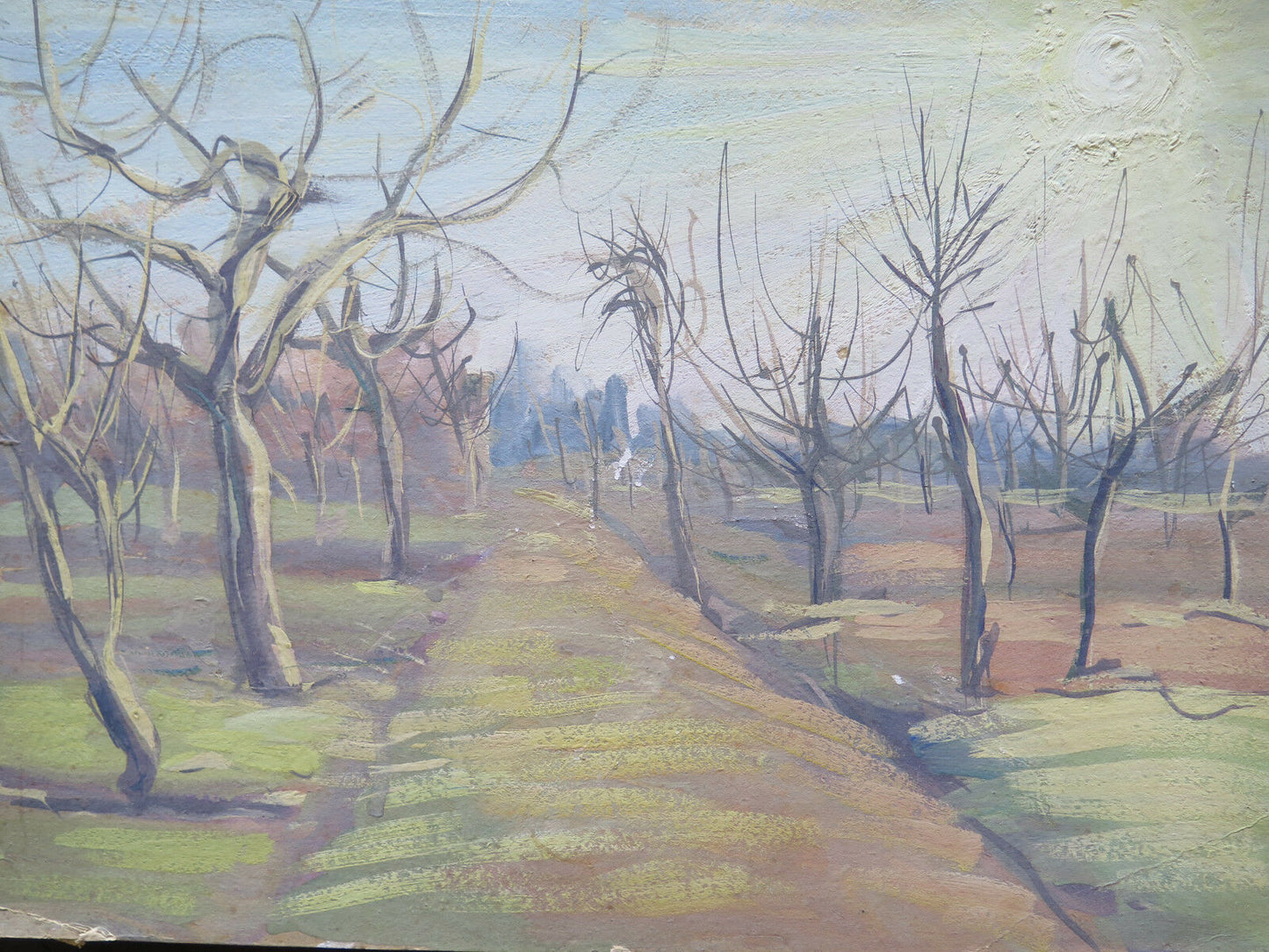 QUADRO DEL NOVECENTO 900 DIPINTO ANTICO OLIO PAESAGGIO CAMPAGNA IN AUTUNNO p16