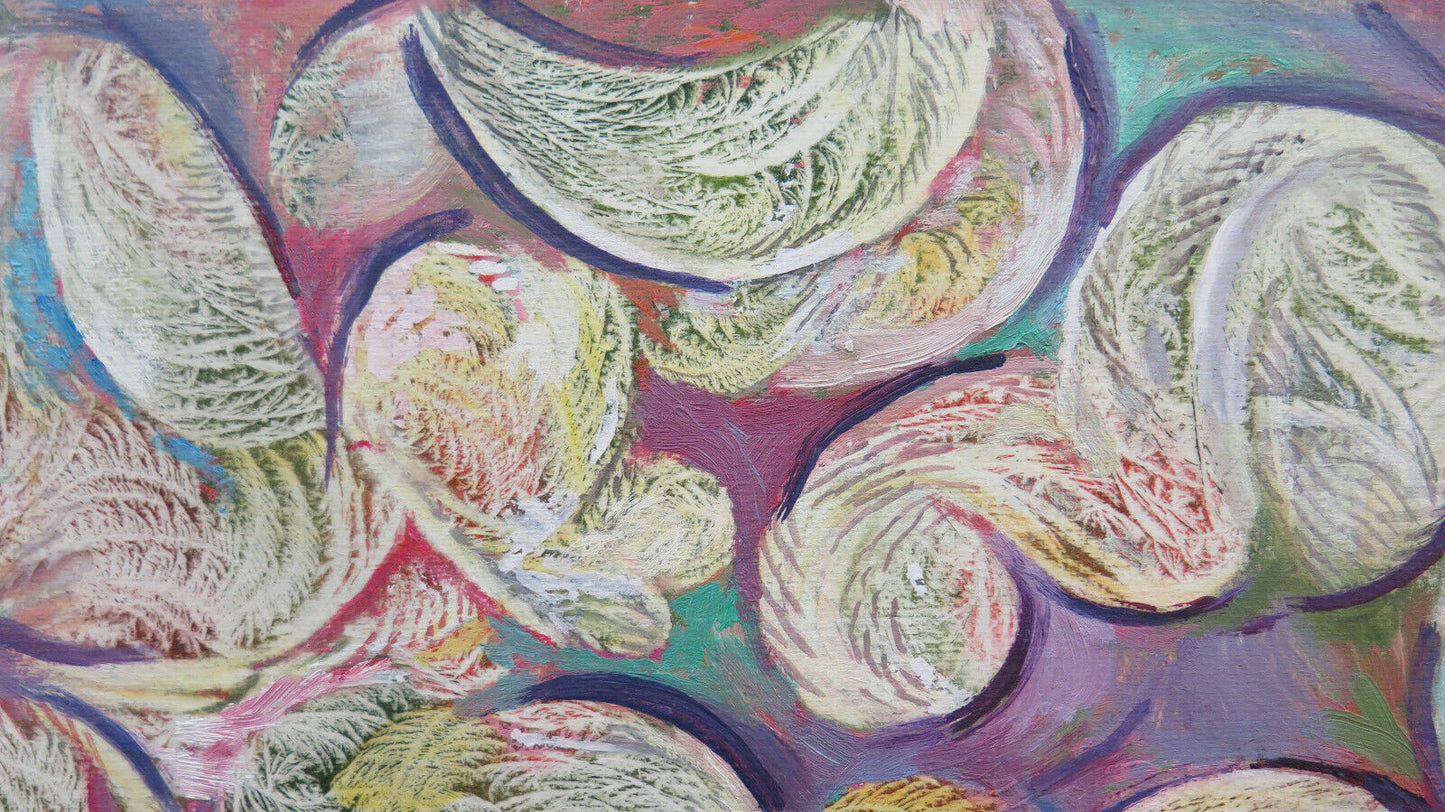 MODERN ABSTRACT VINTAGE PAINTING WATERCOLOR PAINTING WITH FROST TECHNIQUE P8