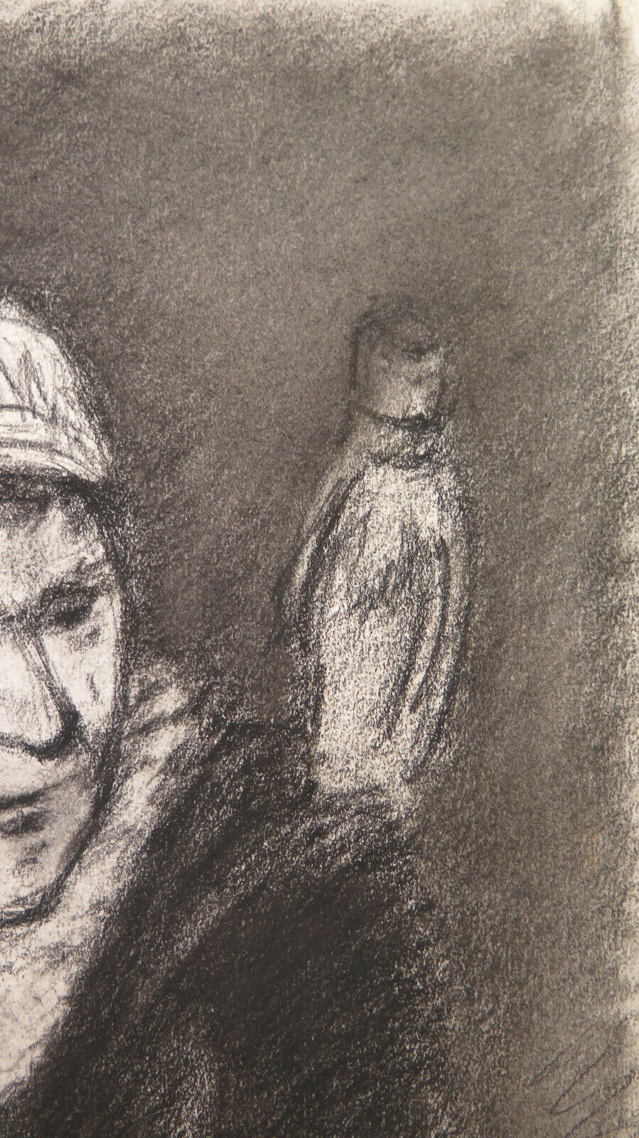 ANTIQUE DRAWING PORTRAIT OF AN ELDERLY LADY LANDSCAPE Pierre Duteurtre DUT BM53.1 