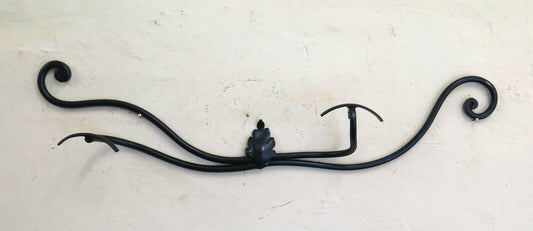 ATTACCAPANNI VINTAGE IN FERRO BATTUTO APPENDIABITI DA PARETE 2 GANCI VECCHIO CH7 - Belbello Antiques