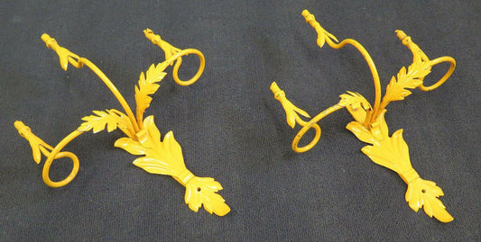 2 APPLIQUE DA PARETE IN FERRO BATTUTO VINTAGE COPPIA DI LAMPADE DA PARETE CH14 6 - Belbello Antiques