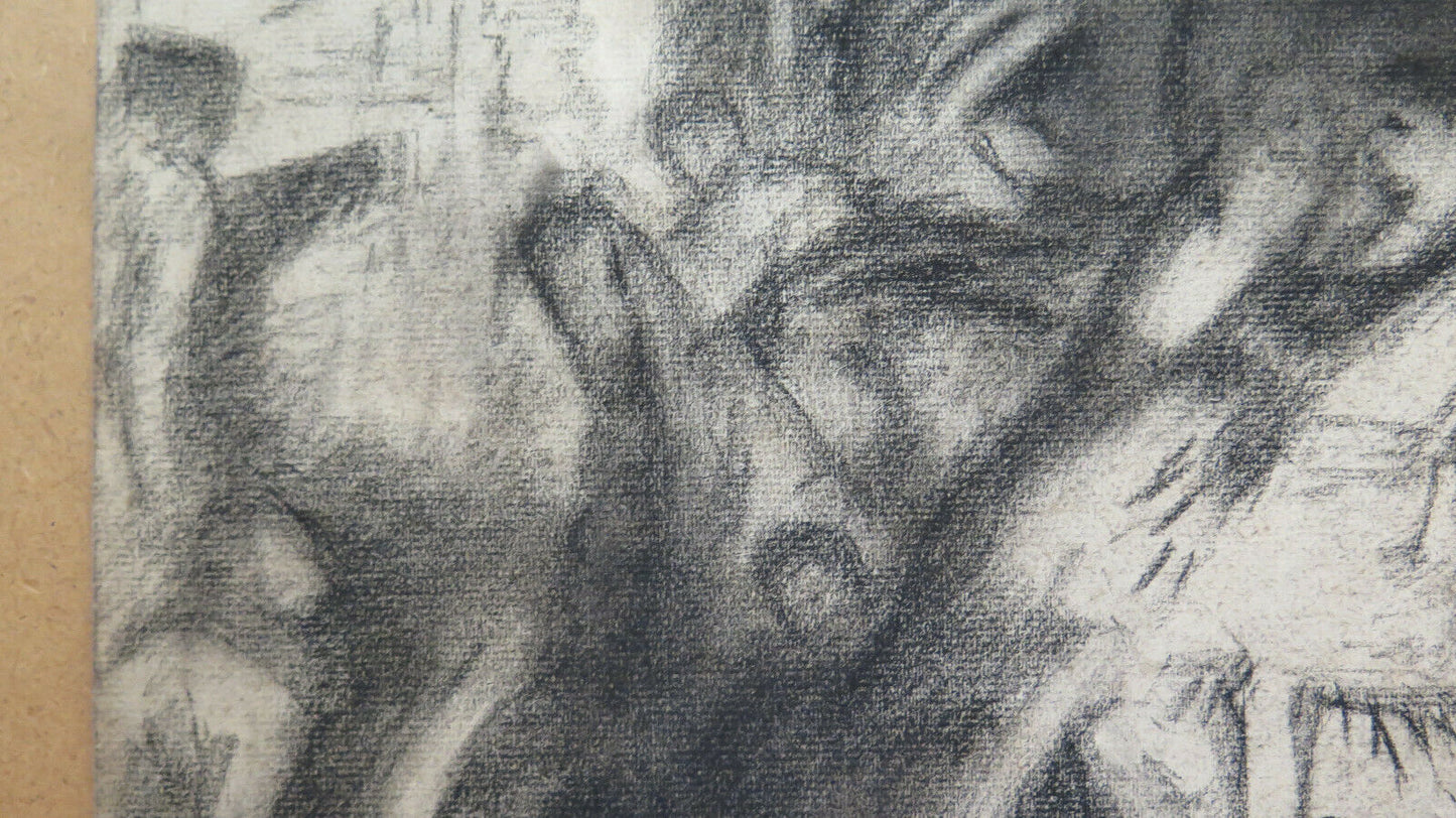 GRANDE DISEGNO ANTICO DA AFFRESCO ARTISTA FRANCESE Pierre Duteurtre DUT BM53.1