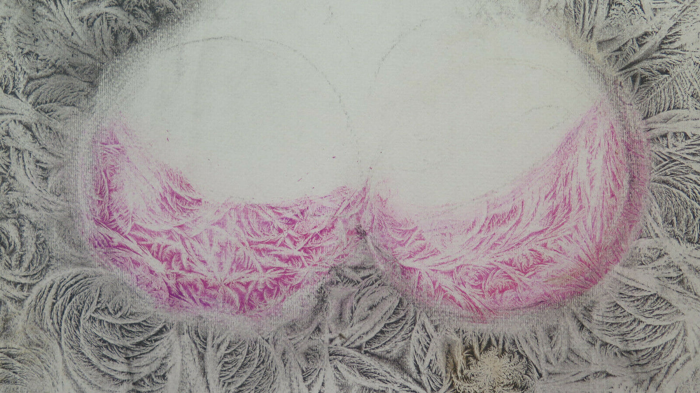 OLD PAINTING WATERCOLOR PAINTING FROZEN NUDE WOMAN PORTRAIT VINTAGE P35