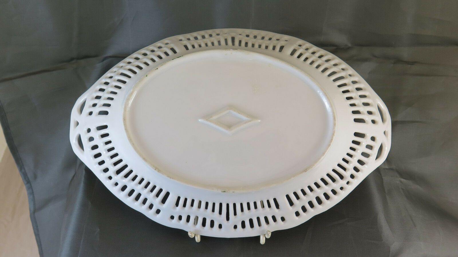 CENTROTAVOLA FRUTTIERA IN PORCELLANA VINTAGE META' 900 CIOTOLA COPPA R120 - Belbello Antiques