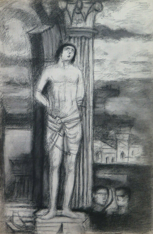 ANTIQUE PAINTING FROM San Sebastiano by Mantegna PARIS Pierre Duteurtre DUT BM53.1