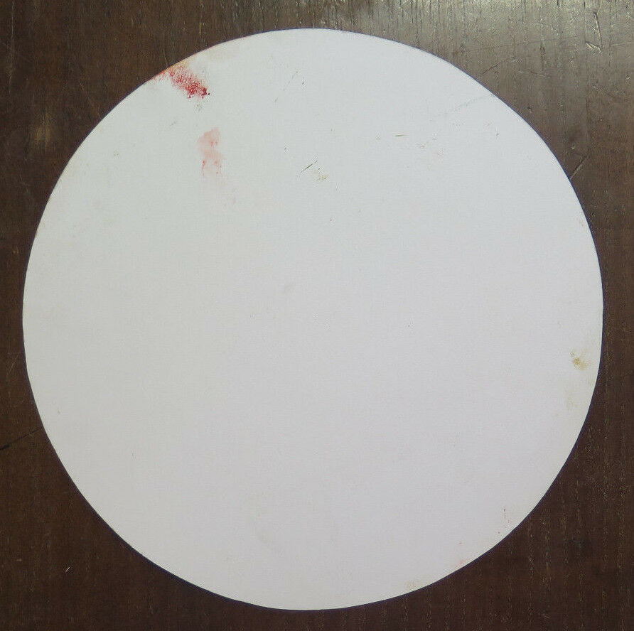 PICCOLO DIPINTO CIRCOLARE ACQUERELLO SU CARTA PAESAGGIO DI CAMPAGNA VINTAGE P31